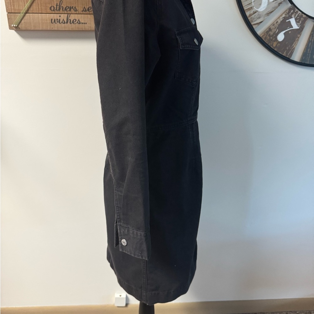 Sz M Levi’s Ellie Denim black dress. Snap front long sleeve. Cute! NWOT - Picture 7 of 11